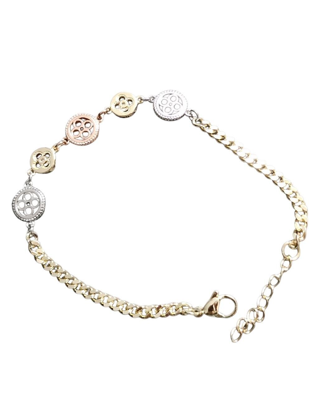 Pretty Bird Jewelry Tri Color CZ 18kt Gold Plated Bracelet